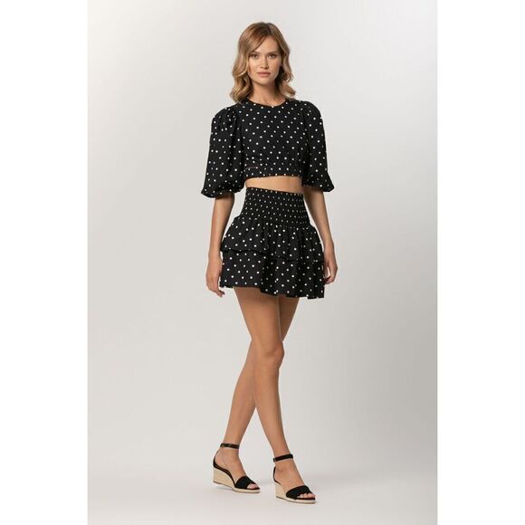 Lusana Dakota Evelyn Polka Dot Mini Skirt size Xs/S NWT $130 - Picture 1 of 6